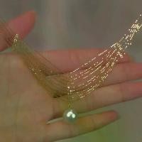 ราคา Lightly elegant fashion necklace Covering thyroid wounds gold lace necklace Pearl Tassel High-end women's fashion necklace (1732998521947522355)