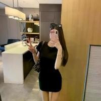 ราคา New Gray Pleated Slim Fit Dress Slimming Inner Wear Elegant Bodycon A-Line Short Dress Round Neck Dress (1733162436991681539)