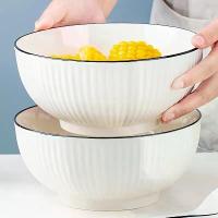 ราคา 2 Ceramic Noodle Bowls - Large Capacity Soup Bowls, Microwave Safe Round Dinner Bowls, Suitable for Soup, Rice, Noodles, Salad - Ideal for Home, Dormitory, Kitchen, Restaurant Use (1733422874964821915