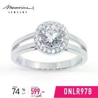 ราคา Memorine Jewelry แหวนเงินแท้ 925 ฝังเพชรสวิส (CZ) : ONLR97B (1733206535147455558)