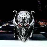 ราคา Iron Warrior Jewelry Titanium Steel Zircon-Inlaid Men's Personality Ring Garo Madou Wheel Ring With Red Eyes Southeast Asia Daily Wear Cosplay Party Biker Fashion Accessories (1733234889530377491)