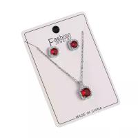 ราคา Square Bag Necklace Perfume Bottle Diamond Full Zirconia Hot Sale Cross Border Square Earrings Set women's jewelry (1733052702116054569)