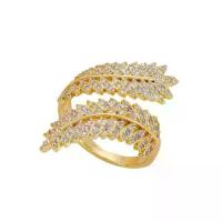 ราคา European and American Hot Selling 80% off Copper Inlaid Zircon Open Ring Olive Branch Leaf Wheat Spike Full Diamond Personality High-end Jewelry (1733031841560298931)