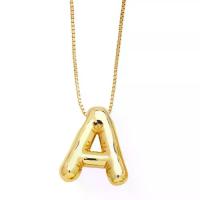 ราคา 18K gold necklace, copper plated, shiny letter pendant Balloon jewelry on special cross-border discounts (1733031294663165363)
