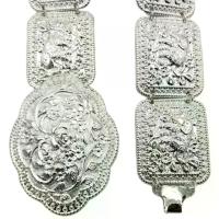 ราคา [จัดส่งทันที] Vintage jewelry เครืองประดับโบราณเข็มขัดดอกไม้อีสานชุดล้านนาไทหัวเข็มขัดเงินโบราณสีทองthai belts (1733368260453696872)