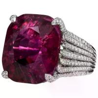 ราคา Luxurious Ruby Women's Ring Geometric Full Diamond Ring Elegant and Generous European and American Hot Style Jewelry (1733191716255074138)