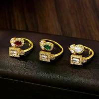 ราคา New 999 Gold Plated Ring for Women, Light Luxury Style, Cross-Border Zircon Inlaid Tulip Open Ring, Versatile Design Jewelry (1733448584222508940)