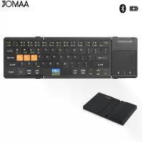ราคา Jomaa Tri-fold Bluetooth Keyboard with Touchpad Left Right Key Rechargeable Wireless Keyboard for Windows Mac OS Laptop Tablet (1733246616683185442)