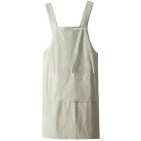 ราคา [COD] Women Japanese and Korean simple apron denim apron cotton and linen solid color blouse kitchen Florist coffee shop apron (1733272101806573054)