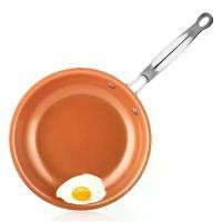 ราคา [COD] LMETJMA Frying Pan Nonstick 20 24 28cm Frying Pan with Ceramic Titanium Coating Round Copper Egg Pan Kitchen Cookware KC0459 (1733245463758210724)