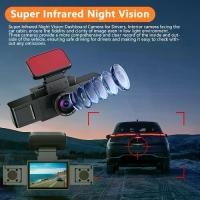 ราคา Car Dash Cam 3-Channel Front and Side Cameras Recorder DVR Black Box Night Vision 24-Hour Parking Monitor (1733345212879570537)
