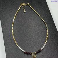 ราคา beautiful natural 1 pc hematite beads with pearl+red garnet and citrine pendant necklace COD (1733207390724326982)