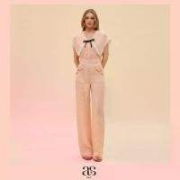 ราคา [asv ss24] Brittany Straight Pants กางเกงผู้หญิง ขายาว แต่งกระเป๋าข้าง ผ้าชีฟองทอลาย (1732612256967657168)
