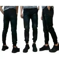 ราคา [จัดส่งทันที] TPPJEANS JOGGER PANTS กางเกงจ๊อกเกอร์ ขาจั๊ม เอวสม็อคมีเชือกผูก (ซิปหน้า) ผ้ายีนส์ยืดสีดำ ฟอก ความยาว39” มีไซส์ 28-54 (1732409399714546850)