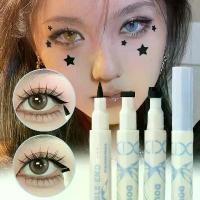 ราคา Double-head Star Seal Eyeliner Waterproof Fast Dry Black Triangle Stamp Liquid Eyeliner Pen Natural Fine Smudge-Proof Eye Tail (1733182195675137041)