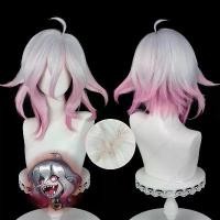 ราคา LOL briar COSPLAY wig length 42cm. Silver White Dark Pink Heat Resistant Synthetic Hair Wig (1733071194933266189)