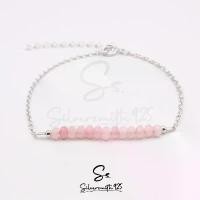 ราคา กำไลเงินแท้ประดับหินแท้ หินพิ้งคาลซิโดนี Pink Chalcedony (1732695315280004811)