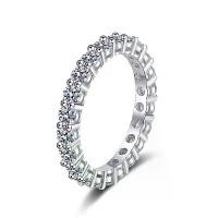 ราคา R04 925 Sterling Silver Moissanite Ring-Simplicity Chain (1732532133285430697)
