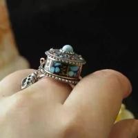 ราคา Tibetan Style Rotating Wheel Ring for Women, Rotatable Personality Open Six-Word Mantra Vintage Fashion Sense Ring for Men (1733401643319723712)