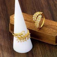 ราคา Trendy Inlaid Zircon Ring for Women 999 Gold Plated Wheat Ear Leaf Index Finger Ring with Design Sense Jewelry (1733452451636872775)