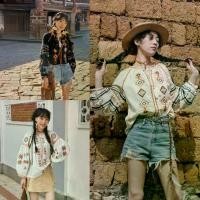 ราคา เสื้อปักลายโบฮีเมียน เสื้อพื้นเมืองปักลูกไม้ （Hot sale） (1732238937296373113)