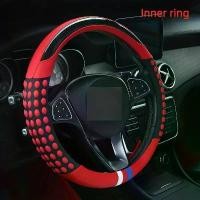 ราคา หุ้มพวงมาลัย วัสดุหนัง PU พร้อมวงแหวนด้านใน สีแดงและสีดำ ดีไซน์ลายจุด จับถนัดมือ ใส่สบาย มีสไตล์ เหมาะสำหรับรถยนต์ส่วนใหญ่ ขนาดตั้งแต่ 161-252 มม. flash sale ดราคา ปลอก หุ้ม (1732637691243759181)