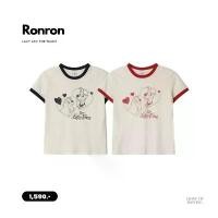 ราคา GUEENQwethdrthwefshangmao พร้อมส่ง RONRON x lady and the tramp Ringer Lady And The Tramp Short T-shirt มีบริการเก็บ (1733276813311378638)