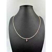 ราคา beautiful natural 2 mm sunstone beads with red garnet pendant necklace ️ (1733456023860381465)