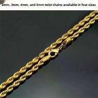 ราคา 999 Gold Plated Men's Braided Necklace Brass Gold Plated Braided Chain 18k Gold Thick Necklace Suitable for Men and Women (1733453888421857164)