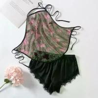 ราคา 2025 Lace Sexy Qqny Nightdress Temptation Semi-Transparent Strap Backless Ancient Style Lingerie Women'S Shorts Set (1733327006783604647)