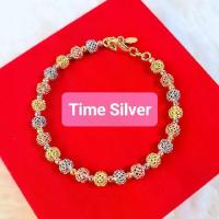 ราคา Time Silver:กำไลสามกษัตริย์ งานฉลุลาย ตัวเรือนเงินเเท้ ชุบทองหนา 3 ไมครอน ตะขอเป็นสปริง ความยาวฟรี (1731884047107328119)