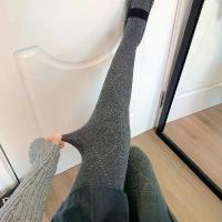 ราคา Smoke Gray Pantyhose for Women, Autumn and Winter Fleece-Lined Light Gray Leggings, Warm Slimming Hollow Diamond Pattern Coffee Color Socks (1733322545479058742)