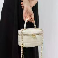 ราคา Genuine Leather Chanel-Style Box Bag for Women 2025 New High-Quality Texture Chain Small Bag Single Shoulder Crossbody Bag Super Popular Women's Bag (1733138887617840808)