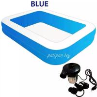 ราคา COD patipan toy สระน้ำเป่าลม ทรงสี่เหลี่ยม ขนาด 150x100x35 ซม.รุ่น INFLATABLE POOL แถมที่เป่าลมไฟฟ้า 1011CTTikTok (1732928841182381479)
