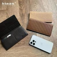 ราคา unisex bi-fold wallet intrecciato กระเป๋าสตางค์สานหนังแท้ กระเป๋าตังค์สานหนังแท้ แบรนด์ klaas (1729512765763128037)