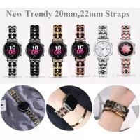 ราคา หรูหราสำหรับนาฬิกา Huawei GT3 pro/GT2pro/GT2e/honor Magic Watch 2/Garmin venu/Garmin forerunner 245/Samsung galaxy watch 4/Amazfit GTS 2 amazfit gts 2 mini Amazfit GTS 3 Amazfit bip u pro สายสแตนเลส (