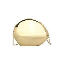 ราคา Elegant Women'S Evening Clutch with Metallic Golden Finish & Detachable Chain Strap - Lightweight Magnetic Closure, Removable Shoulder Bag for Weddings, Parties, Formal Events, B (1732983106629174759)