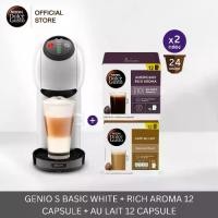 ราคา [ส่งฟรี] NESCAFE DOLCE GUSTO เซทเครื่องชงกาแฟ S Basic white และแคปซูลกาแฟ Rich Aroma 1 กล่อง และ Café Au Lait 1 กล่อง (12 แคปซูล/กล่อง) (1732657553999299739)