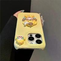 ราคา Cream Yellow Suitable for Galaxy 24/23 Phone Case Samsung A32/70 Half Cover Note 2 Leather Texture Dora Cute (1733435958233040310)