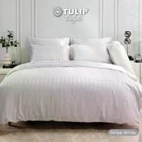 ราคา COD (New) Tulip Model Tulip Delight, White with Stripe Pattern, Stripe White, Woven Jacquard on Fabric, Bedding Set, Bed Sheet, Quilt Blanket. (1732930568496251964)