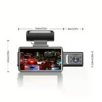 ราคา Dash Cam Dual Lens 8.03cm Car DVR Dash Cam HD 1080P Front 720P Built-in, Wide Angle, G-Sensor, Loop Recording, Night Version (1733345195823892073)