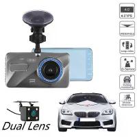 ราคา Cheapest Dash Cam Dual Lens Car DVR Camera HD 1080p IPS Front + Rear Night Vision with loop recording function (1732850446800684188)