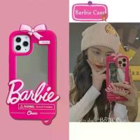 ราคา Compatible For iPhone 14 13 12 11 Pro Max IX XS Max XR i7 I8 i6 i6s plus Apple case Fashion mirror mobile phone case silicone full cover Cute Pink Barbie (1733327021430965818)