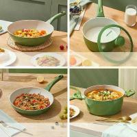 ราคา ไม่ติดกระทะ Ecowin Non-Sti Pan, Deep Frying Pan, Pan, Soup Pot, Milk Pot, Green with Lid, Fast Heat Conduction and Thi Cookware Suitable for All Stoves. กระทะ (1733219480999593620)