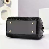 ราคา Black PU Material Zipper Closure Glossy New Crocodile Pattern Women'S Bag for Work Commuting Brand Large Capacity Pillow Bag Casual Travel Handbag Women'S Large Bag Single Shoulder Handbag (1733186180