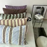 ราคา [COD] Cotton Pillowcase Colorful Stripe Pillow Case Bedding Black Pillow Cover Envelope Pillow Case Cover Nordic Sling (1733343141544691305)