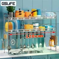 ราคา NBSail 2ชั้น ชั้นวางจาน ที่คว่ำจานสแตนเลส304 คร่อมอ่างล้างจาน อ่างล้างจานสแตนเลสSink Shelf Rack (1732935134687496140)