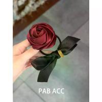 ราคา 2025ins Romantic Creative High-end Three-dimensional Satin Rose Flower Bow Hair Rope Elastic Tie Hair Circle Rubber Band (1733221723954710040)