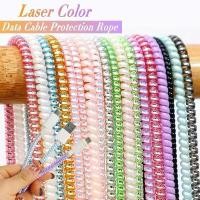 ราคา 1.4m Soft TPU Laser Color Spiral Charging Cable Protector Rope Universal Multicolour Wrap Data Line Decoration Winder Reusable Mobile Phone Cable Line Management Tools (1733350664490550929)