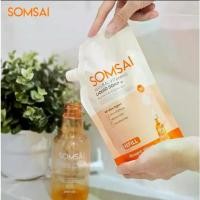 ราคา [COD] [Tiktok]สบู่ส้มใสรีฟิล แบบเติม SOMSAI NATURAL VITAMIN LIQUID SOAP+ REFILL (1732589963791139933)